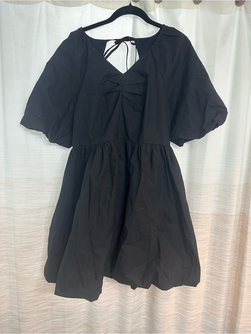 Time and Tru Black Puff Sleeve Dress Size M